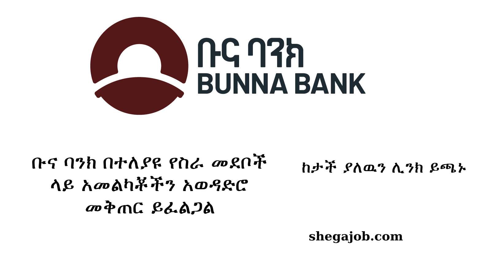 Bunna Bank S.C New Job Vacancy Ethiopia 2022